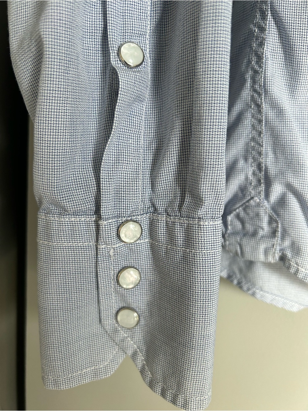 Club Monaco Pale Blue Long-Sleeve Western Button-Down Shirt